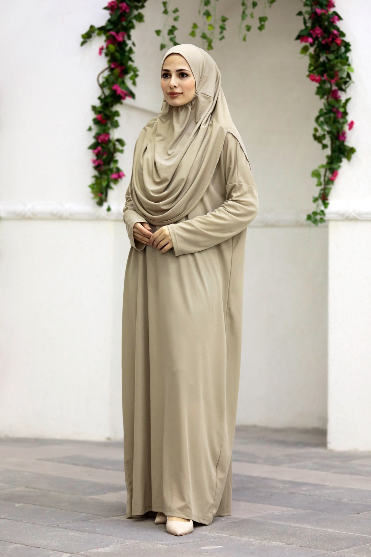 Tek Parça Namaz Elbisesi N2301 Vizon