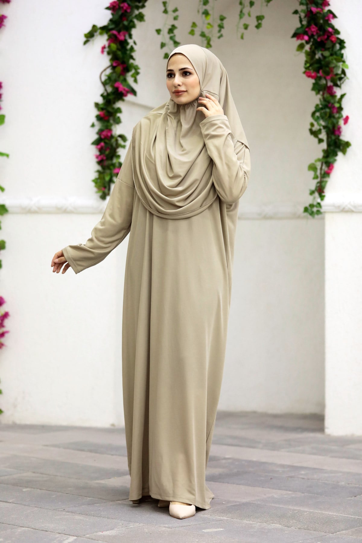 Tek Parça Namaz Elbisesi N2301 Vizon
