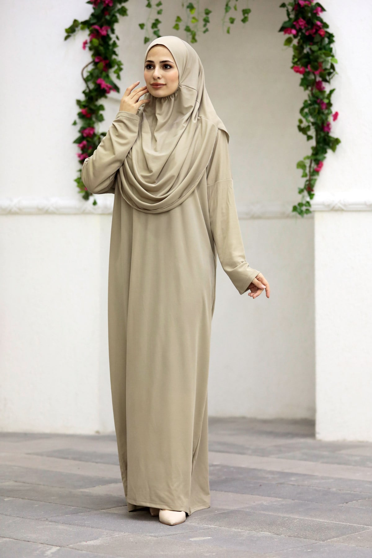 Tek Parça Namaz Elbisesi N2301 Vizon