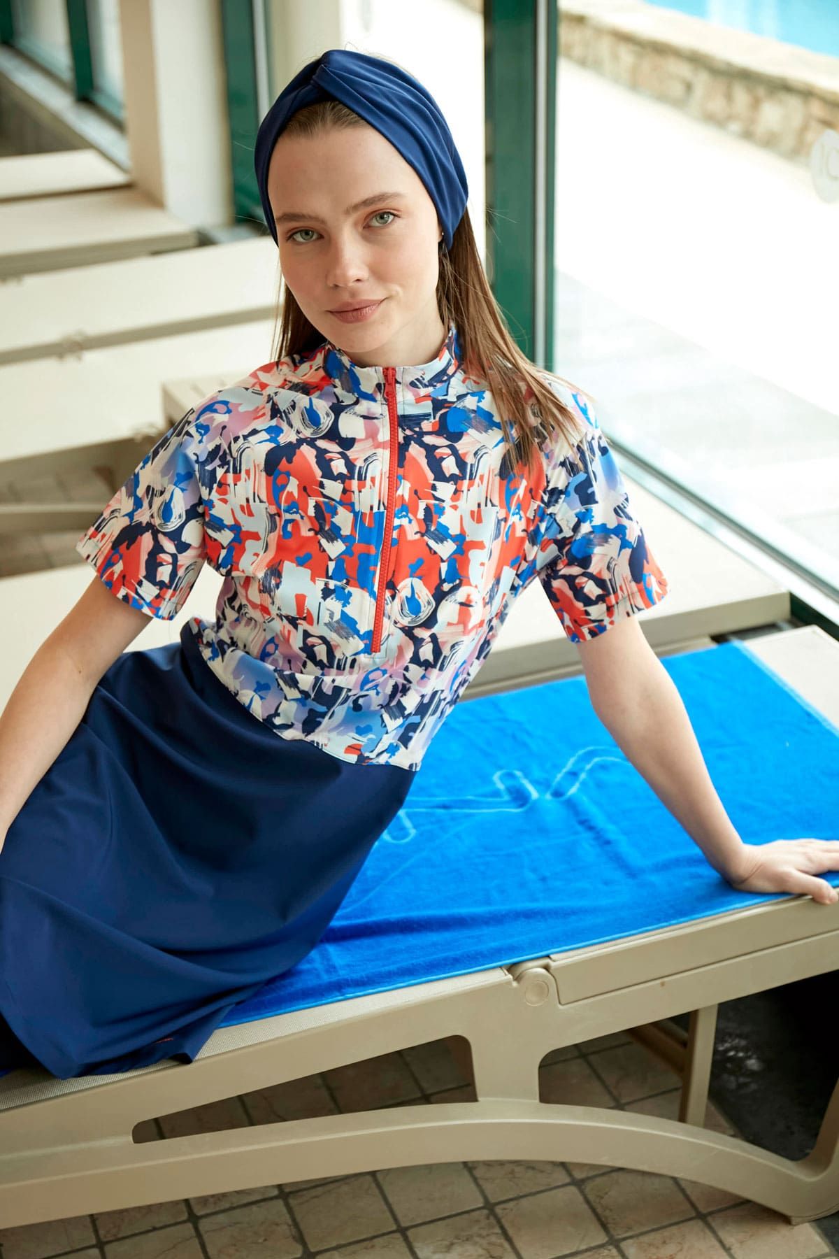 Paraşüt Lacivert Taytlı Yarı Kapalı Mayo M2452