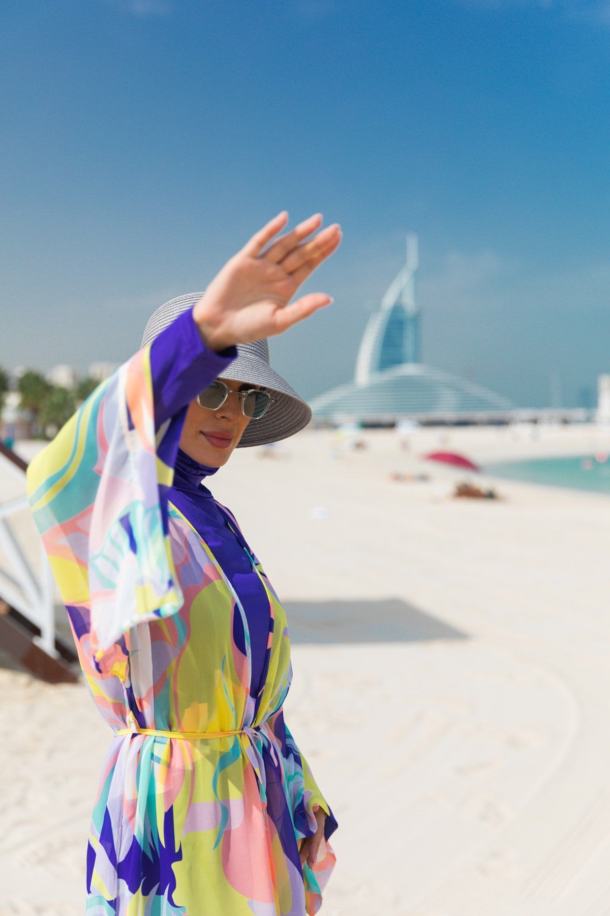 Desenli Renkli Kimono Kaftan P2332 Ürün ikincil görseli