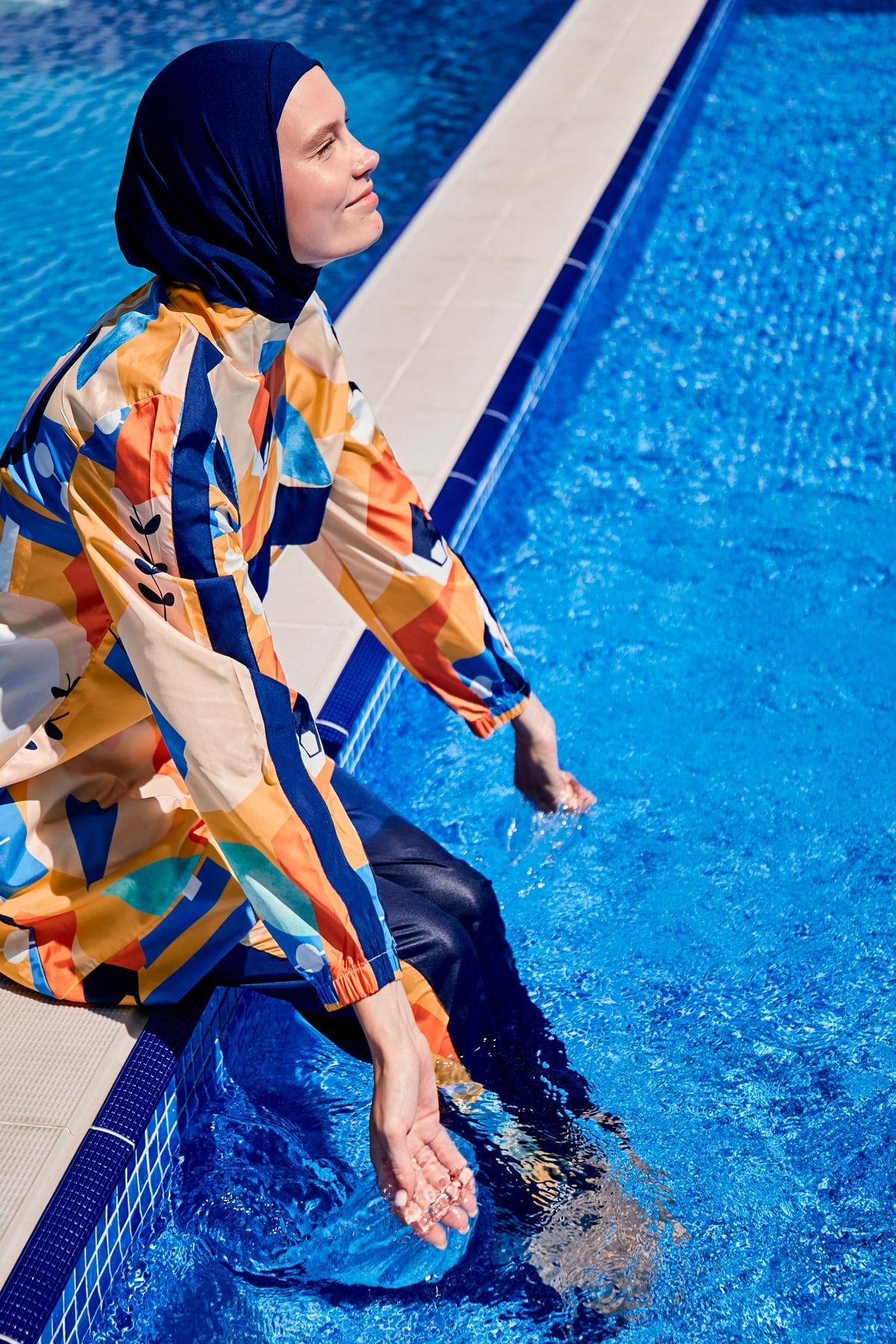 Desenli Tam Kapalı Tesettür Mayo R2314 Ürün ikincil görseli