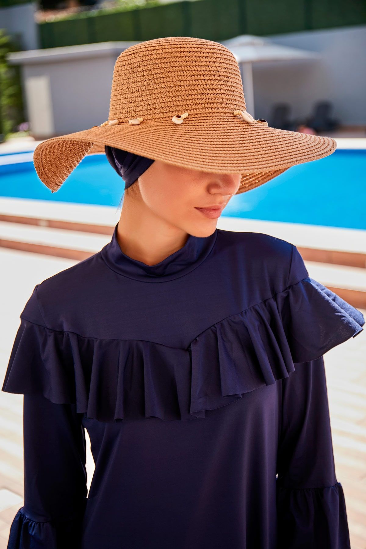 Deniz Kabuğu Camel Geniş Hasır Şapka 142321 Ürün ikincil görseli