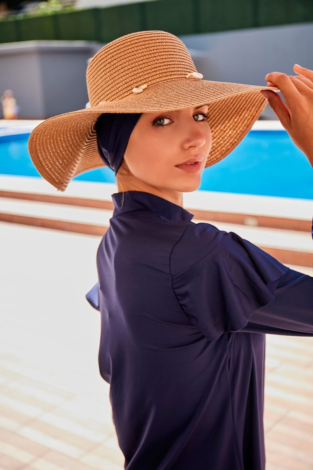 Deniz Kabuğu Camel Geniş Hasır Şapka 142321 Ürün ana görseli