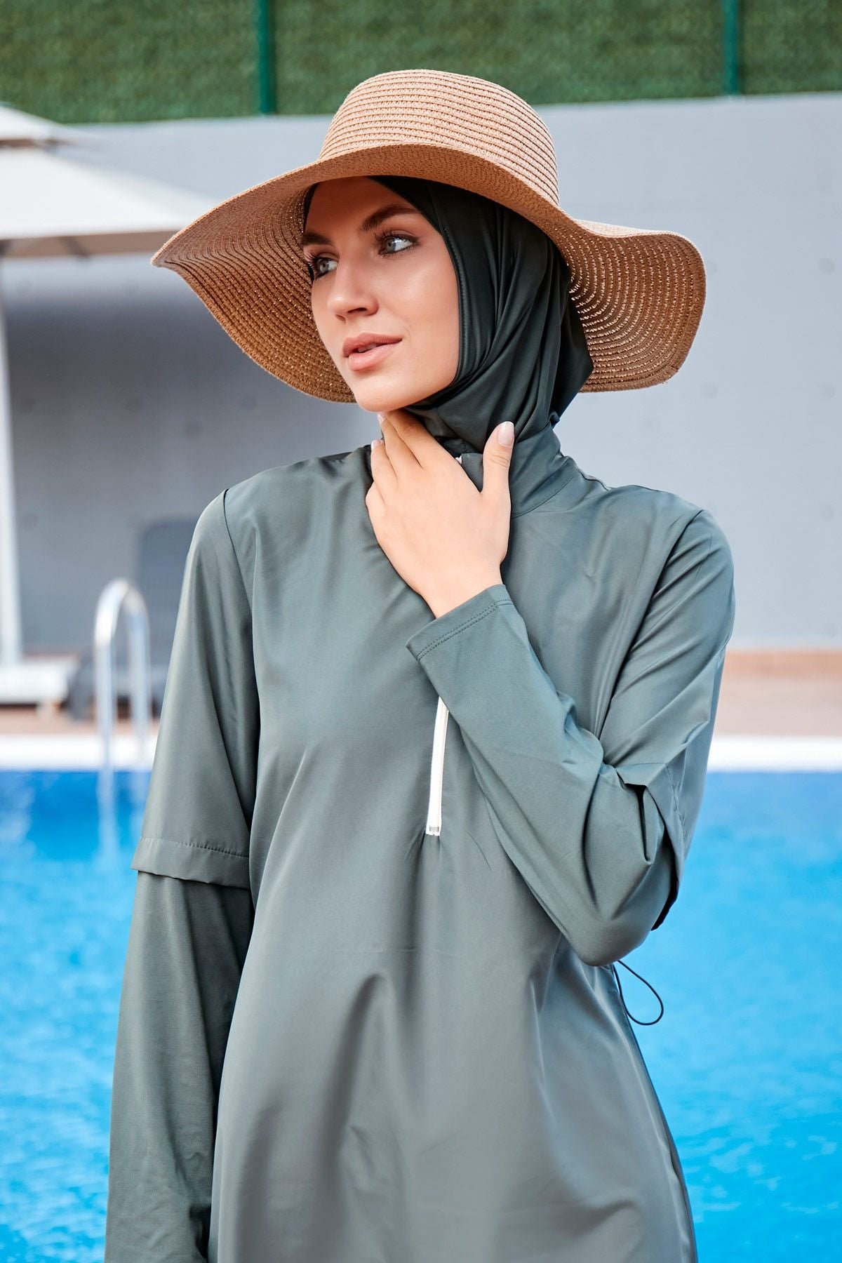 Camel Geniş Hasır Şapka 14232