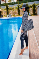Desenli Tam Kapalı Tesettür Mayo R2305