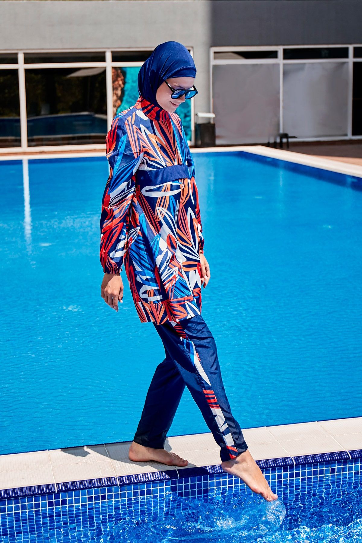 Desenli Tam Kapalı Tesettür Mayo R2308