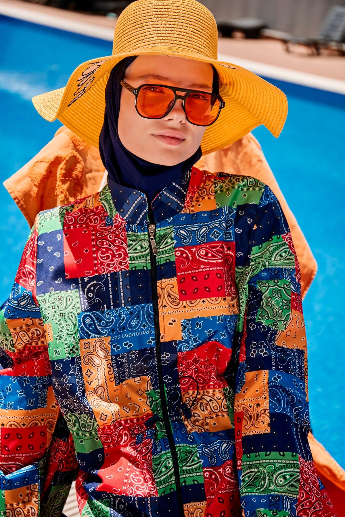 Yazılı Sarı Hasır Kloş Şapka 142329