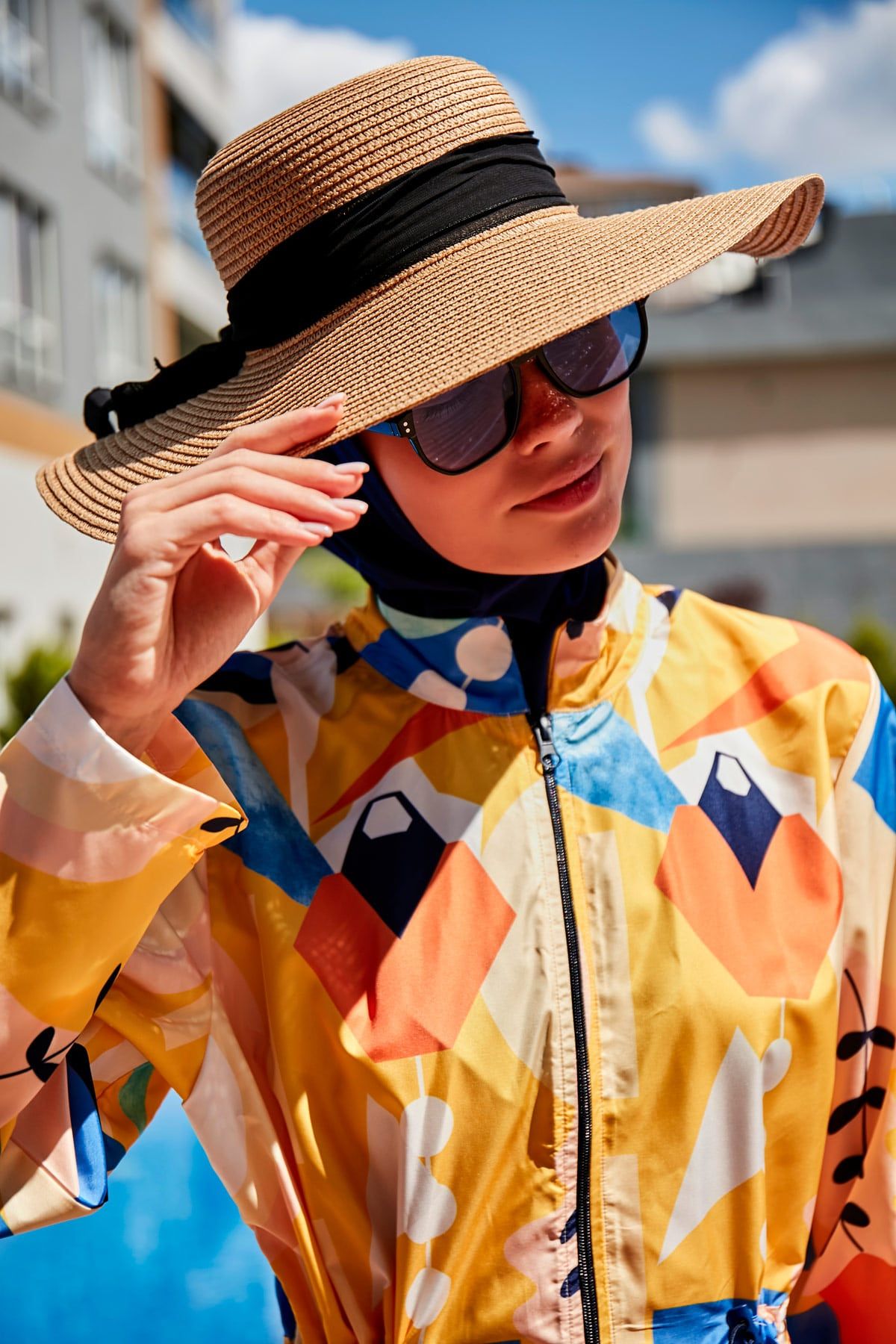 Fiyonklu Camel Geniş Hasır Şapka 1423218 Ürün ana görseli