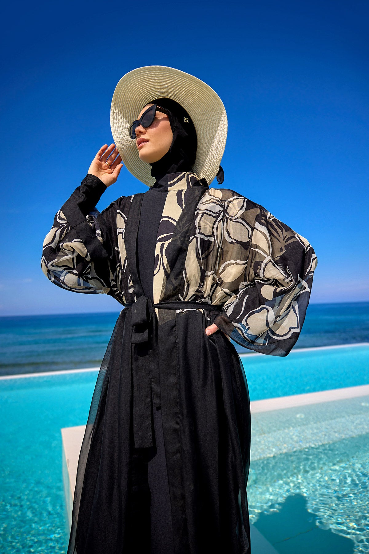 Marina Renkli Desenli İpeksi Kimono – P2509