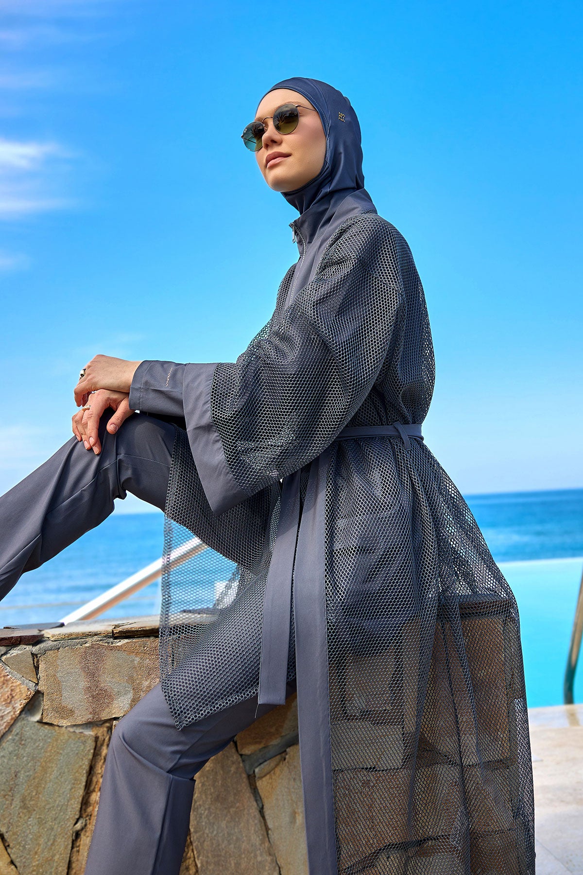 Marina Füme Tül Kimono - P2501-5 Ürün ana görseli