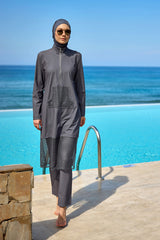 Marina Füme Tam Kapalı Tesettür Mayo - M2508-4