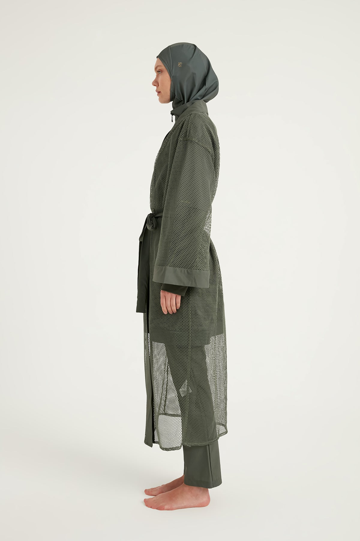 Marina Haki Tül Kimono - P2501-3