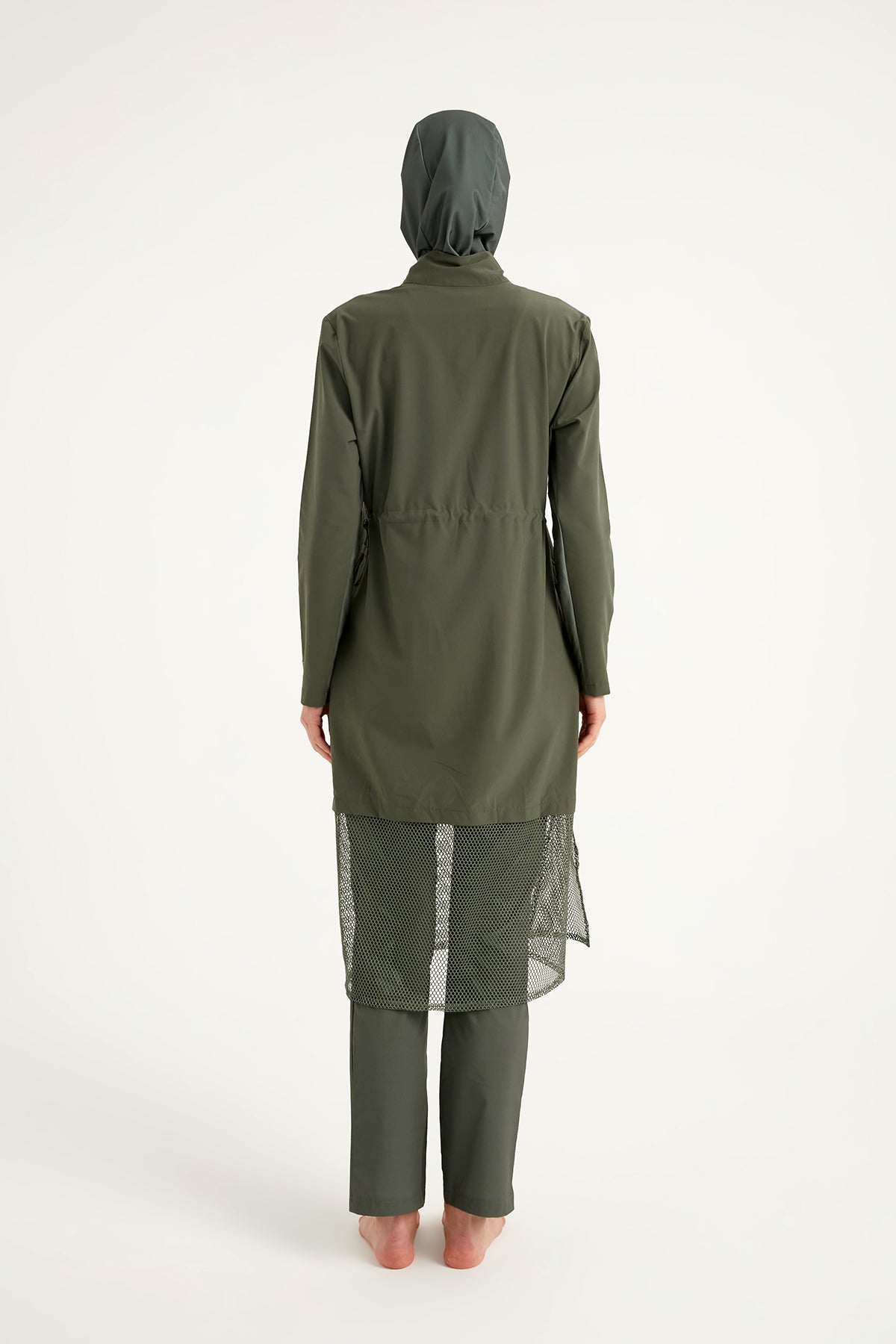 Marina Haki Tam Kapalı Tesettür Mayo - M2508-3