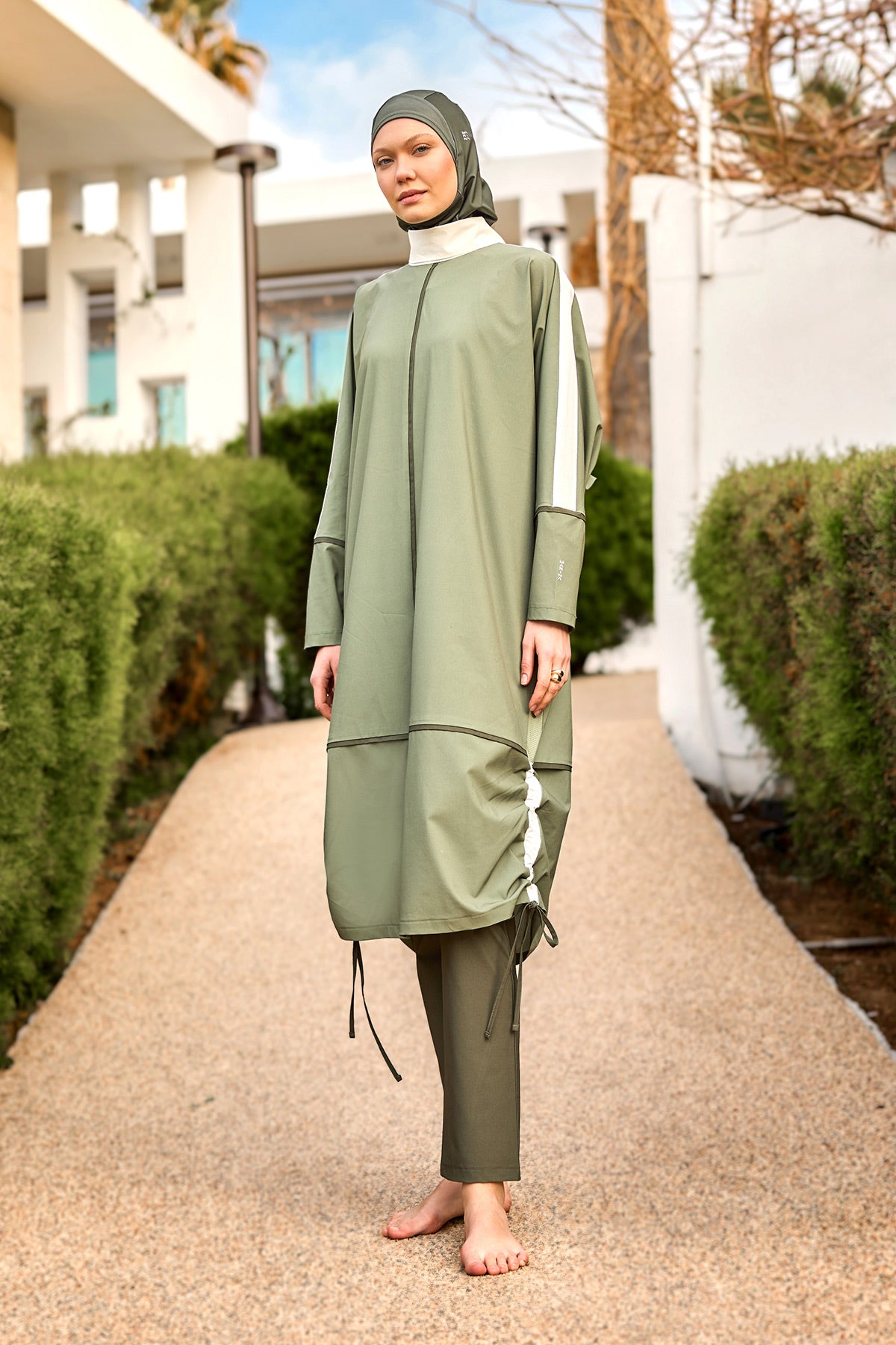 Marina Haki Tam Kapalı Tesettür Mayo – M2521-1