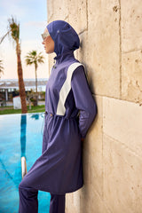 Marina İndigo Tam Kapalı Tesettür Mayo - M2526-2