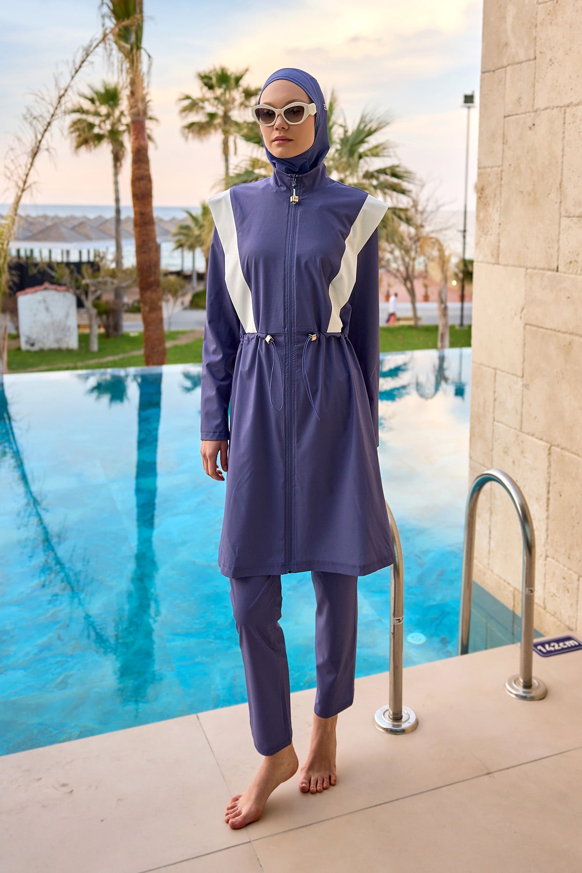 Marina İndigo Tam Kapalı Tesettür Mayo - M2526-2