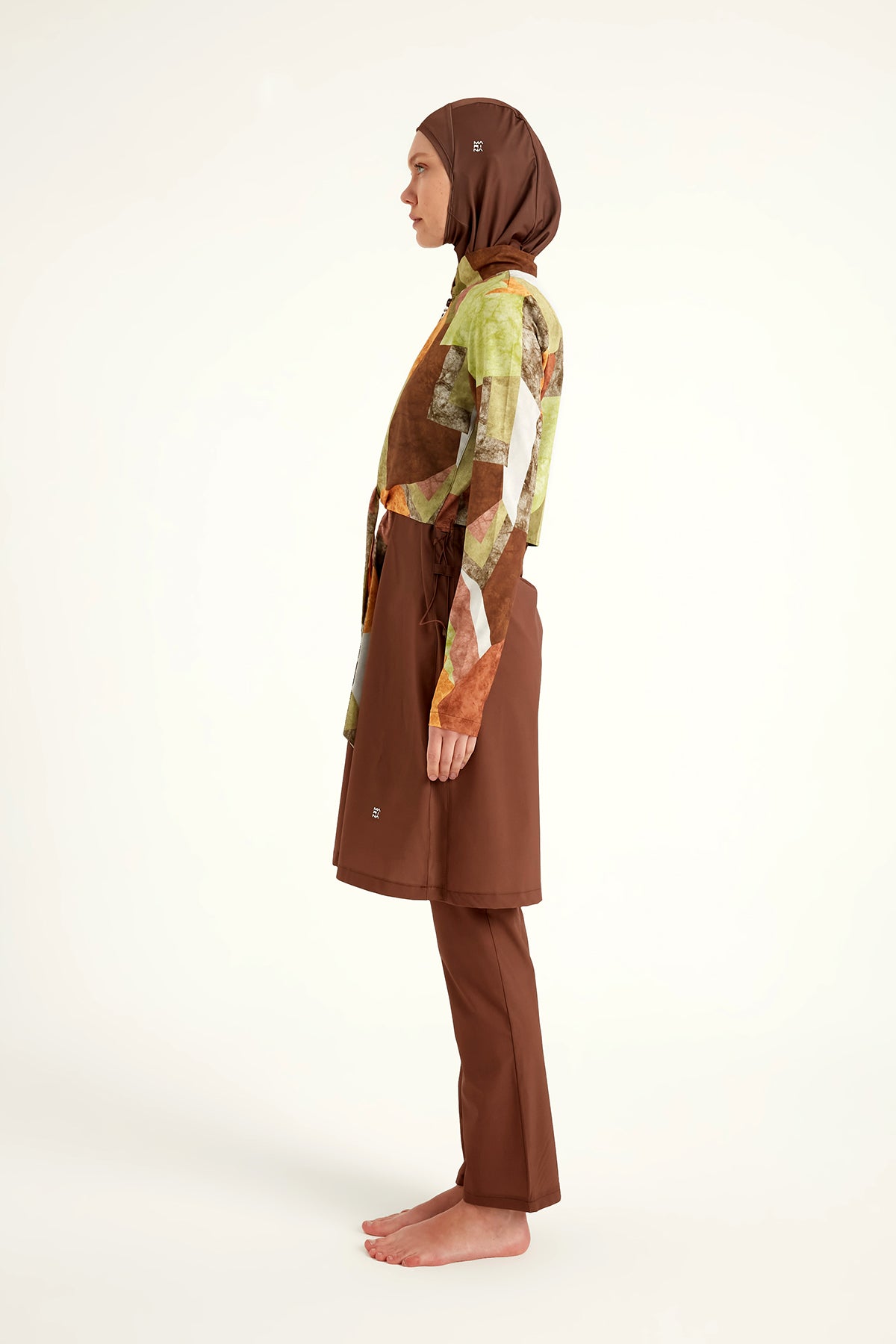 Marina Kahverengi Tam Kapalı Tesettür Mayo - M2530-1