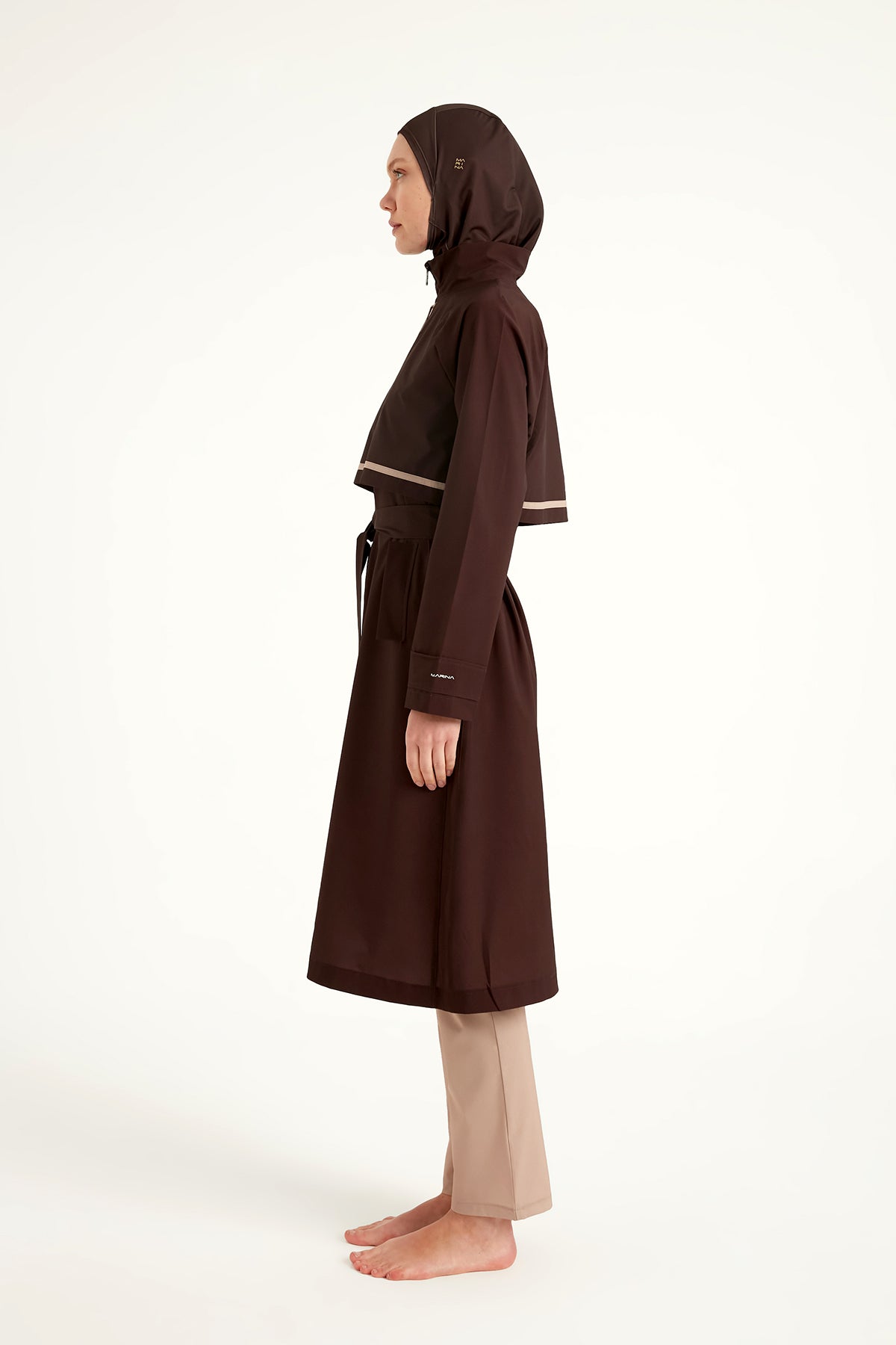 Marina Kahverengi Tam Kapalı Tesettür Mayo - M2533