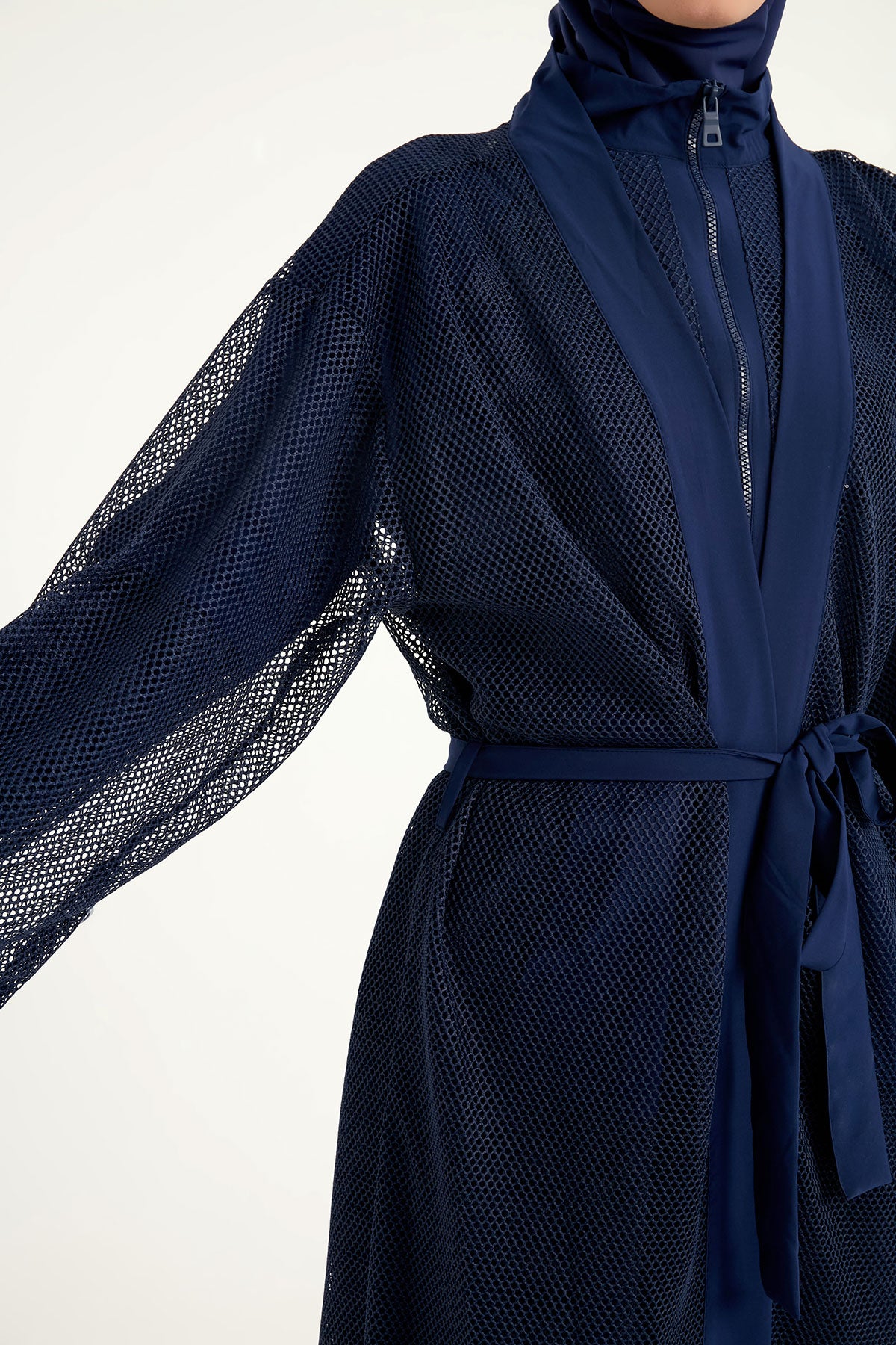 Marina Lacivert Tül Kimono – P2501-2
