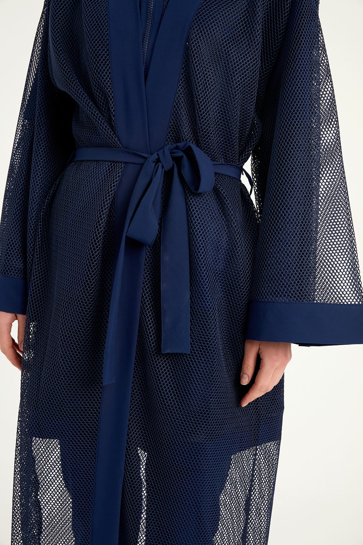 Marina Lacivert Tül Kimono – P2501-2