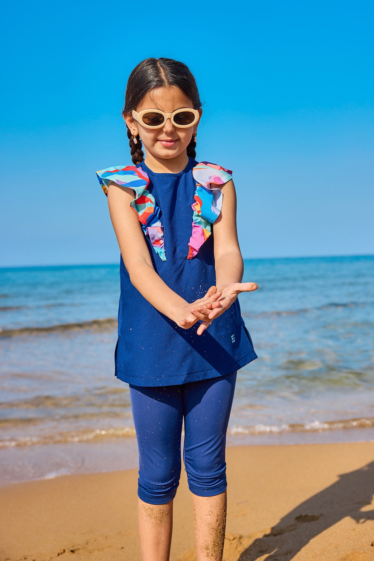 Marina UPF50+ Korumalı Kız Çocuk Mayo - C2502 Ürün ana görseli