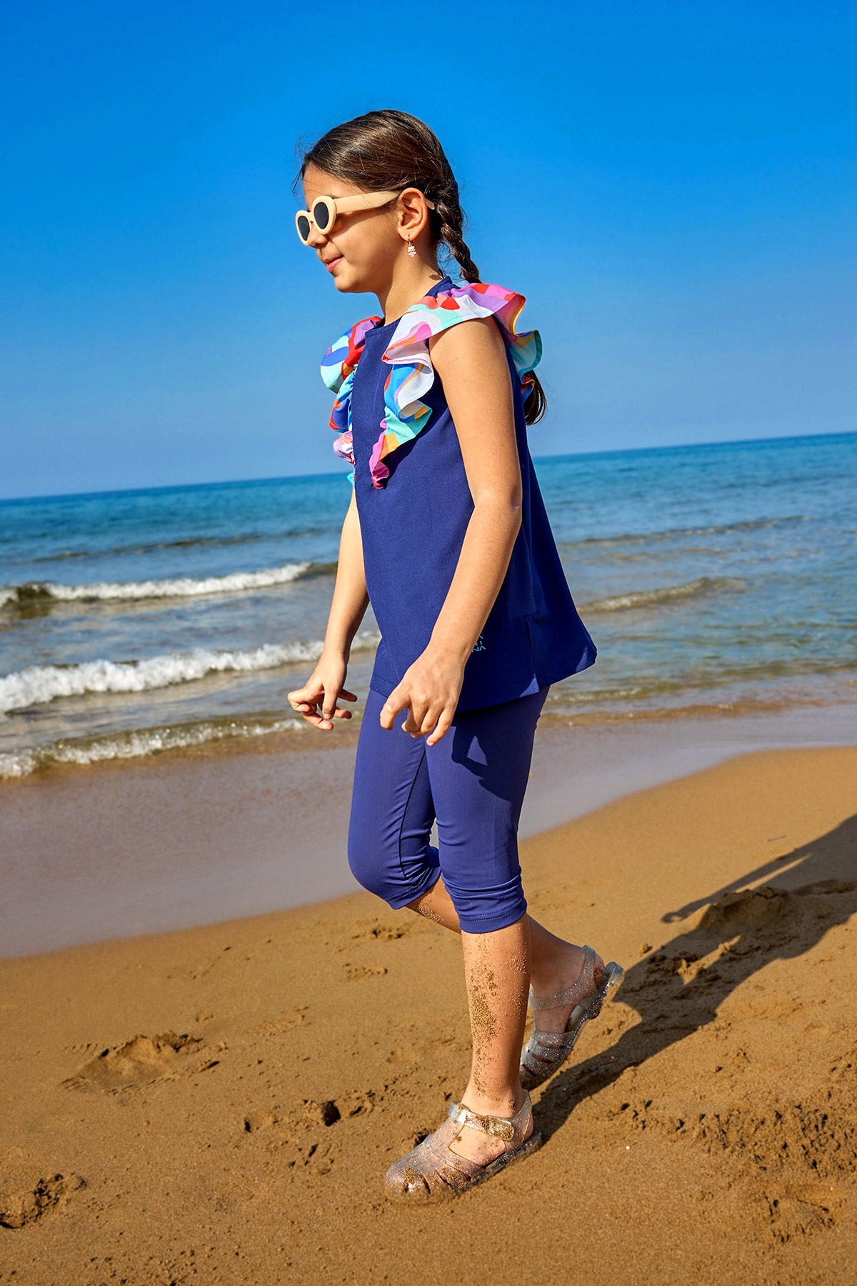 Marina UPF50+ Korumalı Kız Çocuk Mayo - C2502