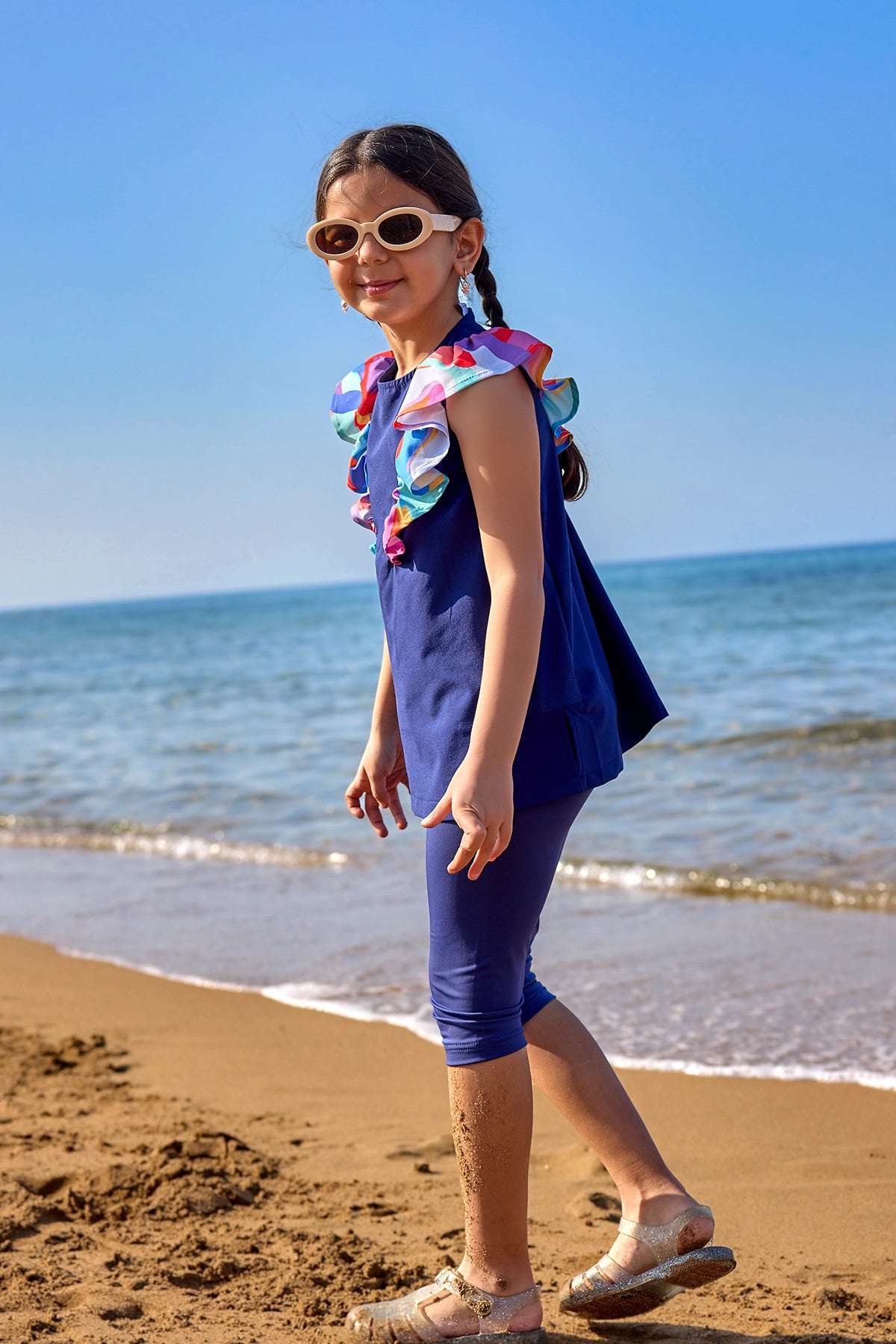 Marina UPF50+ Korumalı Kız Çocuk Mayo - C2502