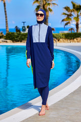 Marina Lacivert Tam Kapalı Tesettür Mayo - M2527-3
