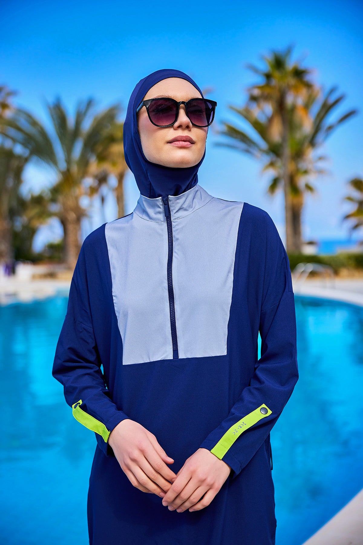 Marina Lacivert Tam Kapalı Tesettür Mayo - M2527-3