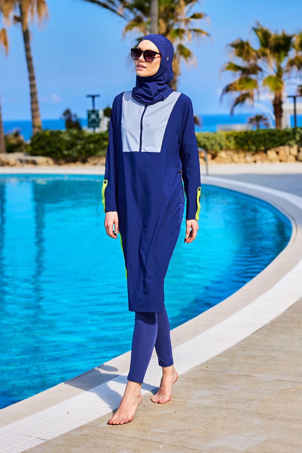 Marina Lacivert Tam Kapalı Tesettür Mayo - M2527-3