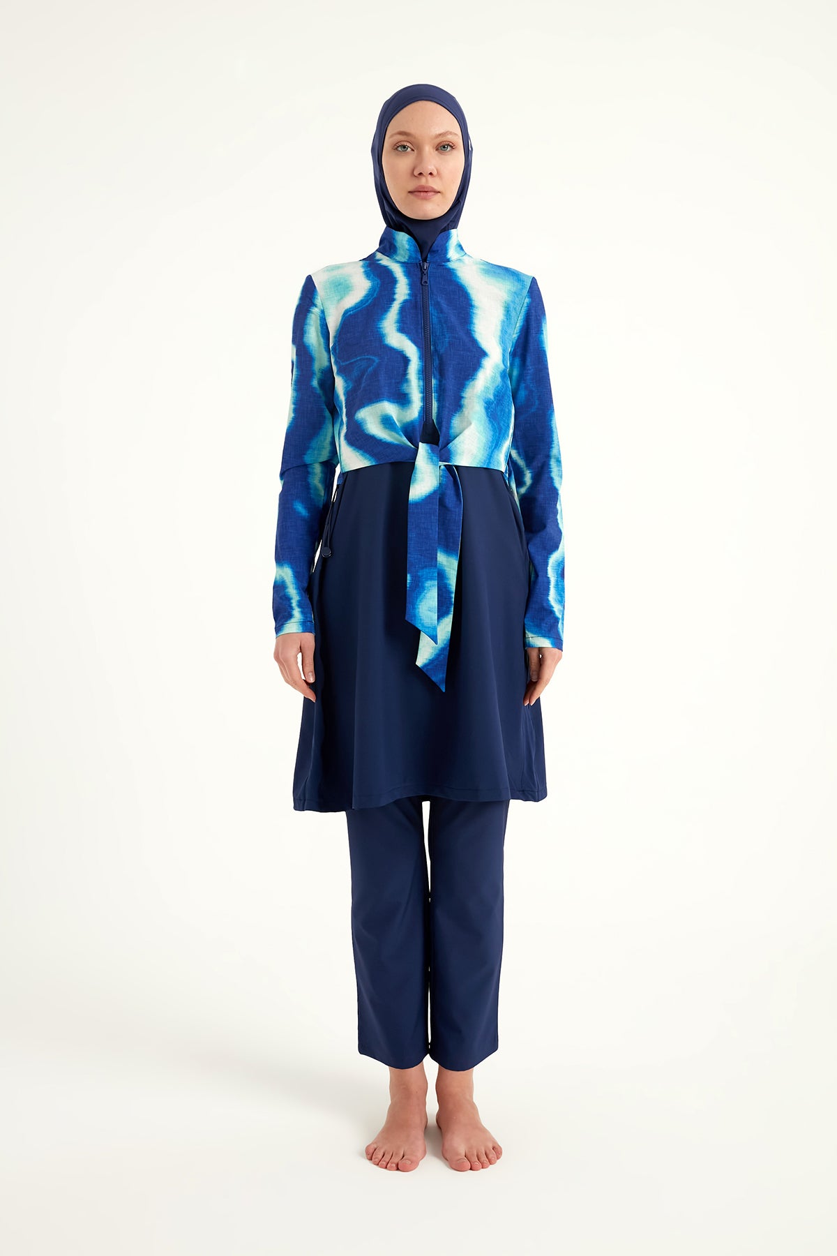 Marina Lacivert Tam Kapalı Tesettür Mayo - M2530-2