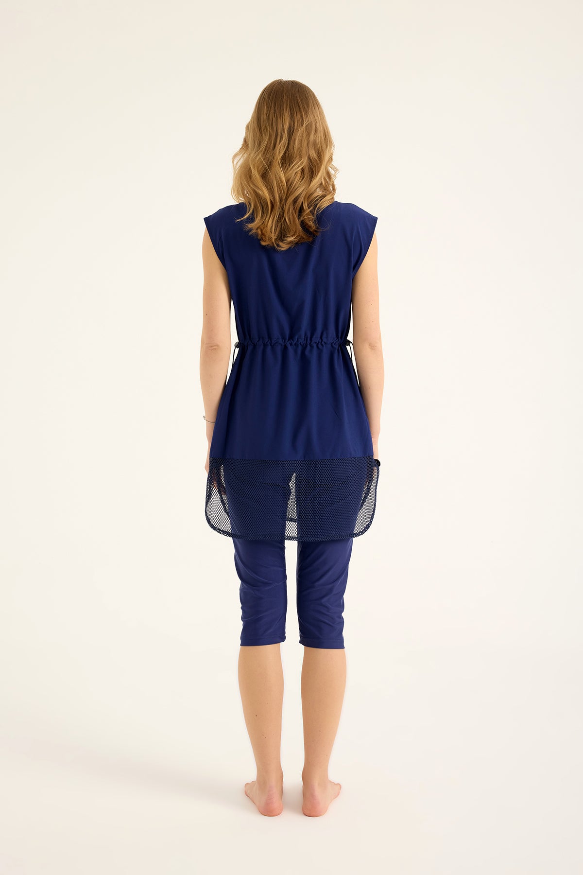 Marina Lacivert Yarı Kapalı Tesettür Mayo - H2507-2