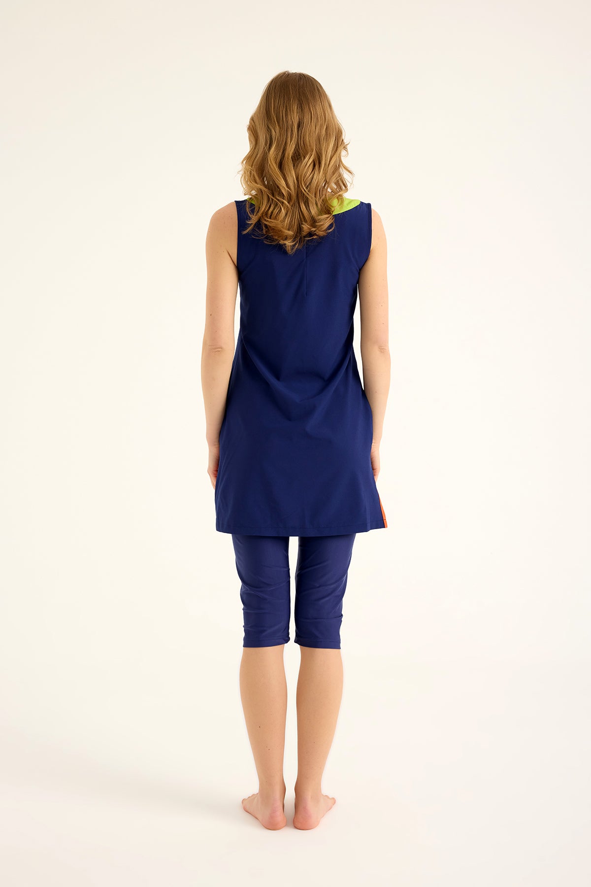 Marina Lacivert Yarı Kapalı Tesettür Mayo - H2502-2