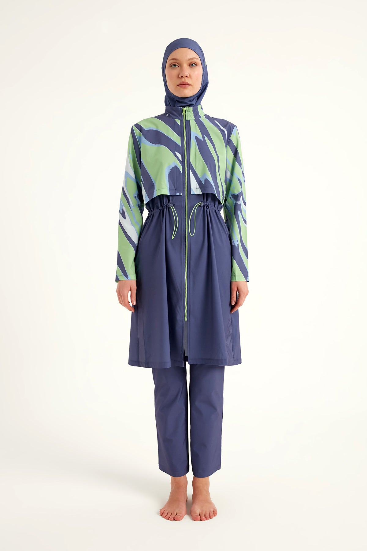 Marina Mor Tam Kapalı Tesettür Mayo - M2509