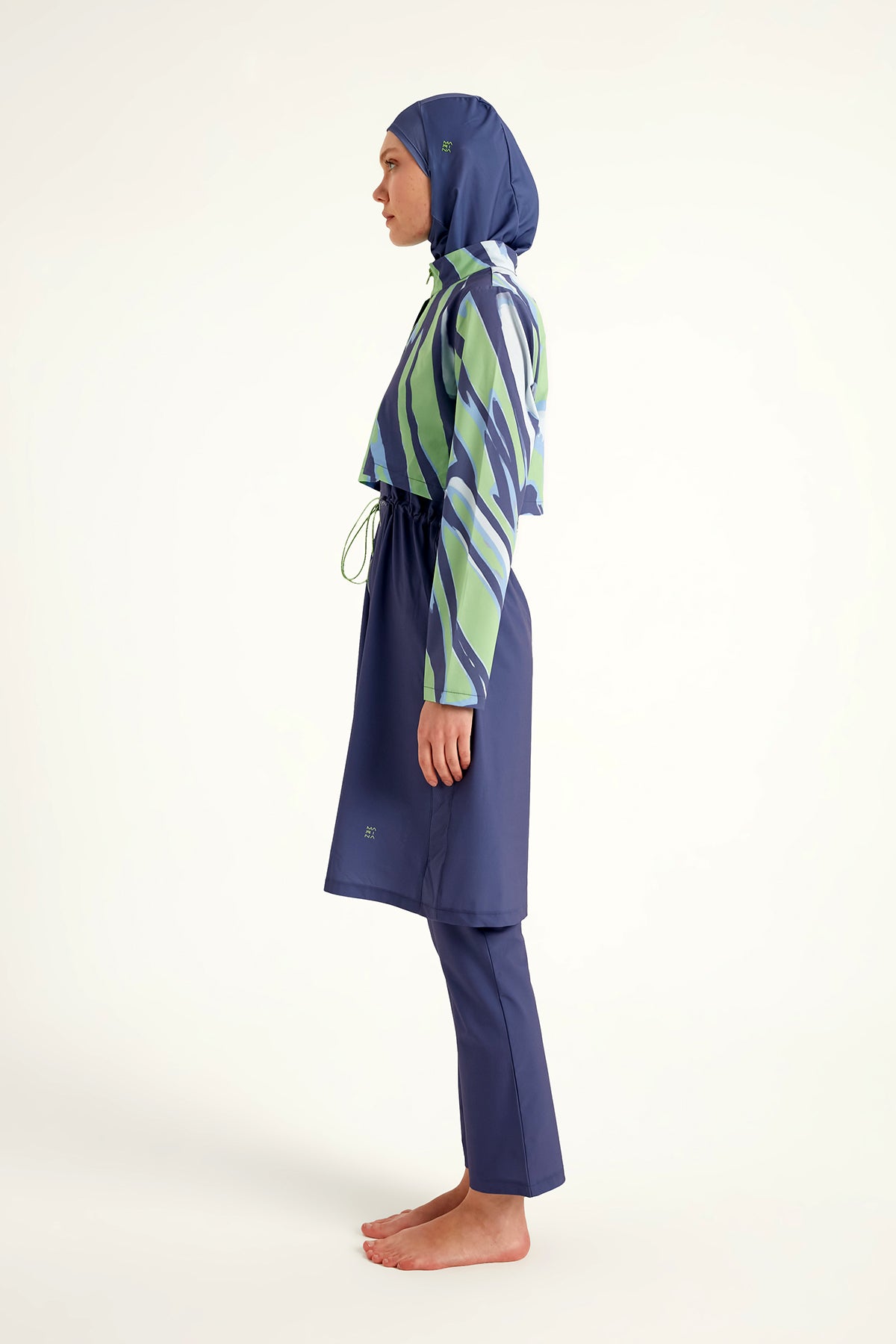 Marina Mor Tam Kapalı Tesettür Mayo - M2509