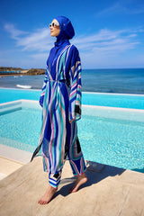 Renkli Desenli İpeksi Kimono – P2503-2