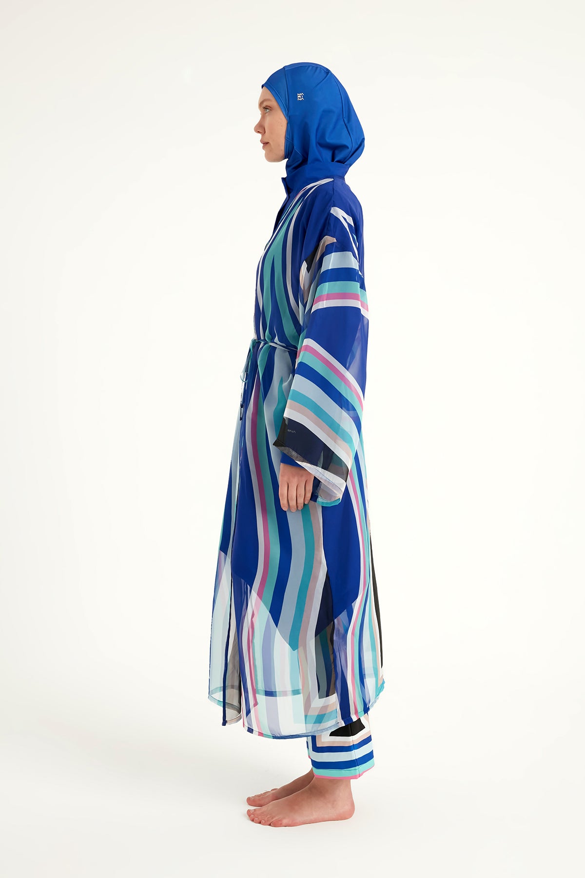 Marina Renkli Desenli İpeksi Kimono – P2503-2