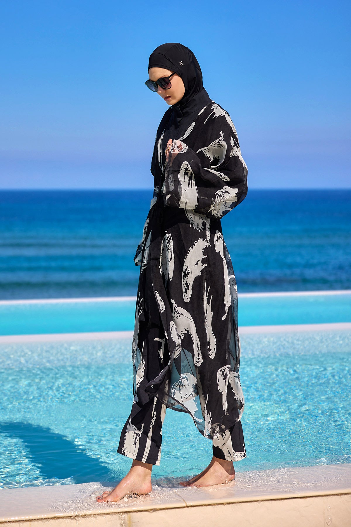 Marina Renkli Desenli İpeksi Kimono – P2503-3
