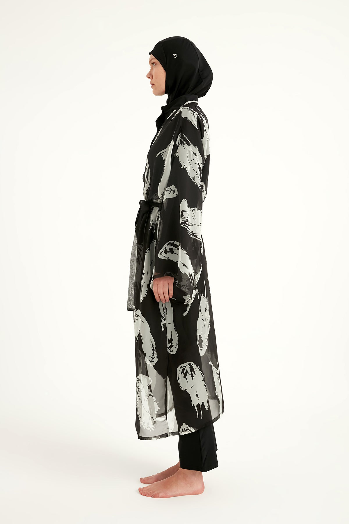 Marina Renkli Desenli İpeksi Kimono – P2503-3