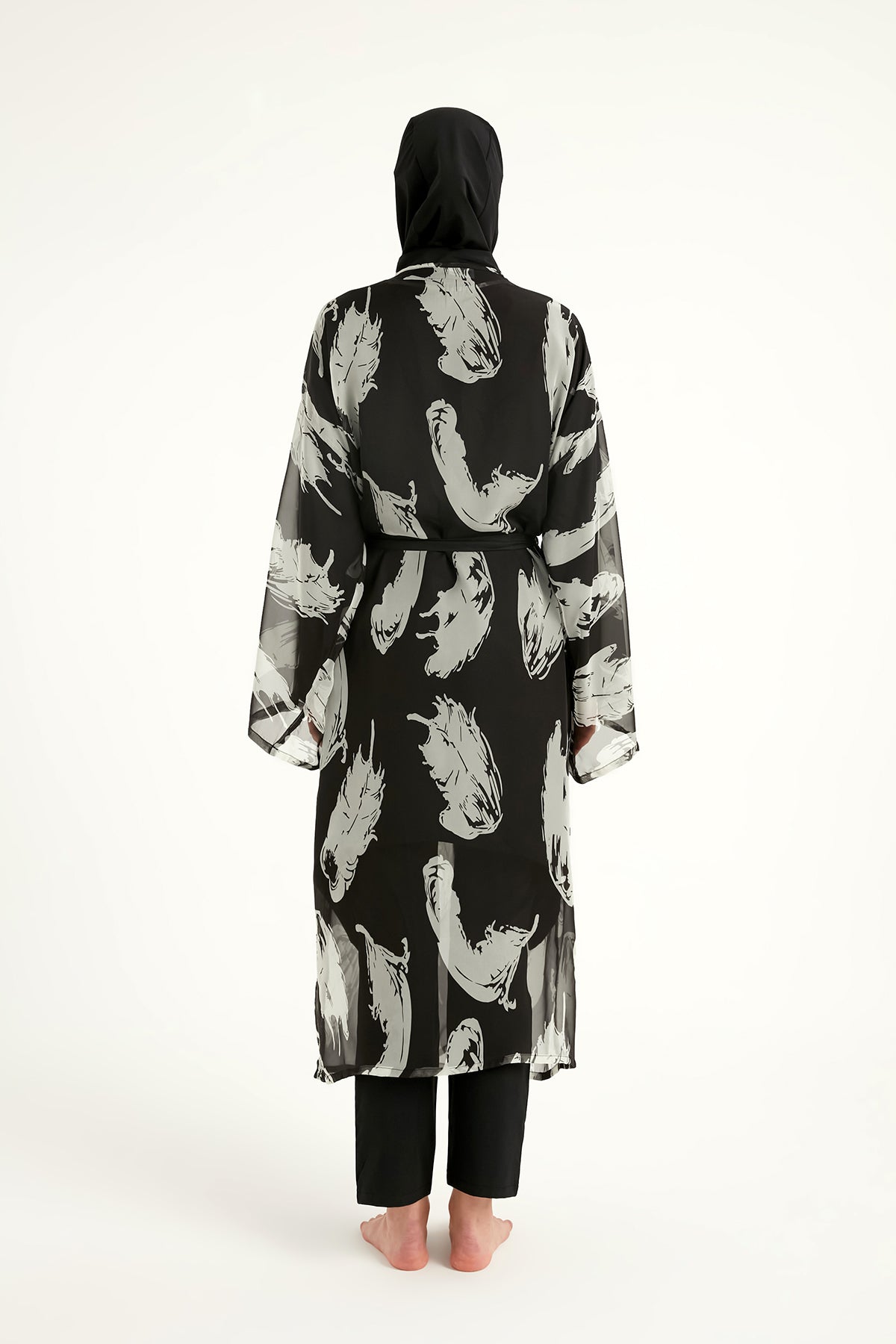 Marina Renkli Desenli İpeksi Kimono – P2503-3