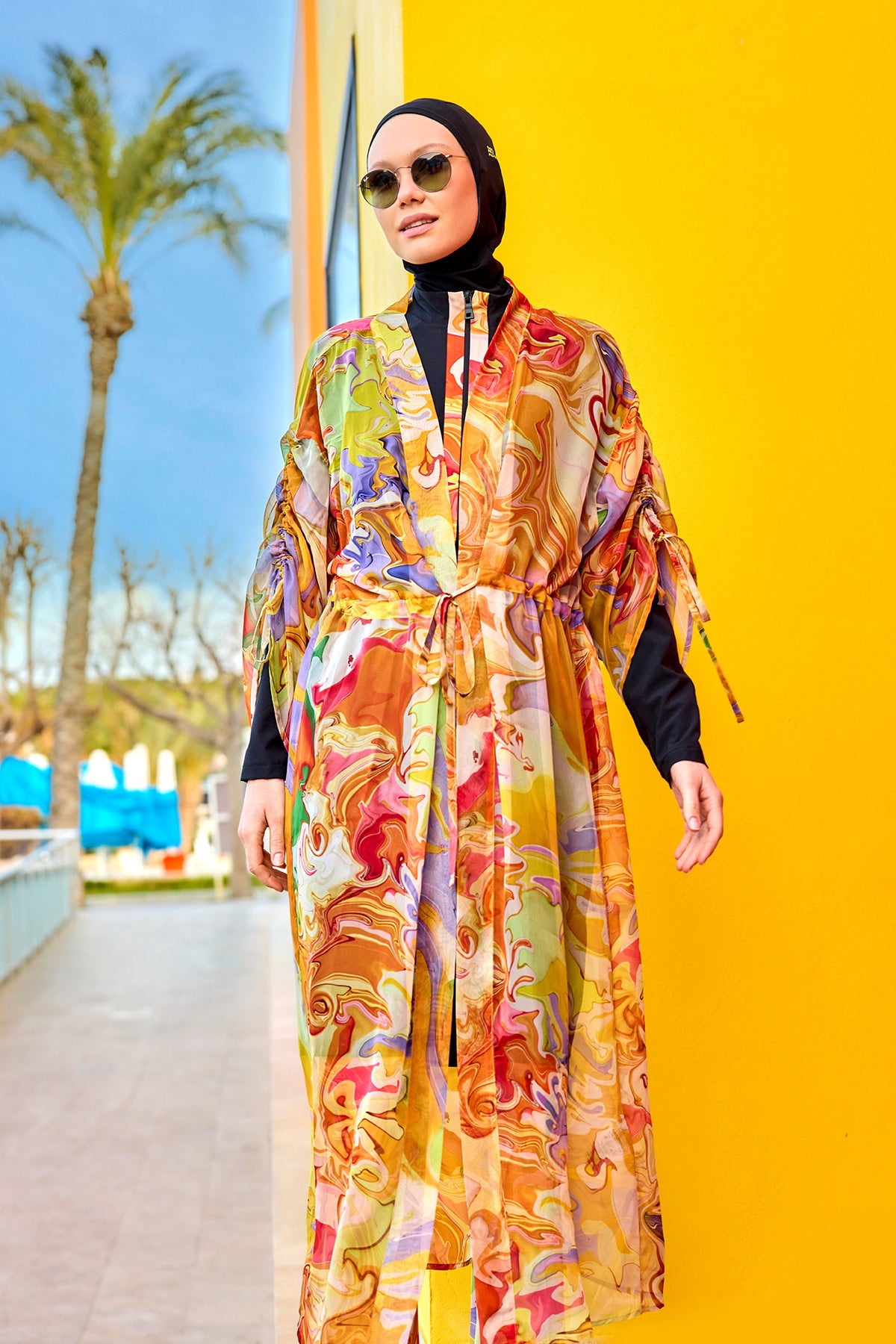 Marina Renkli Pareo Kimono – P2512 Ürün ana görseli