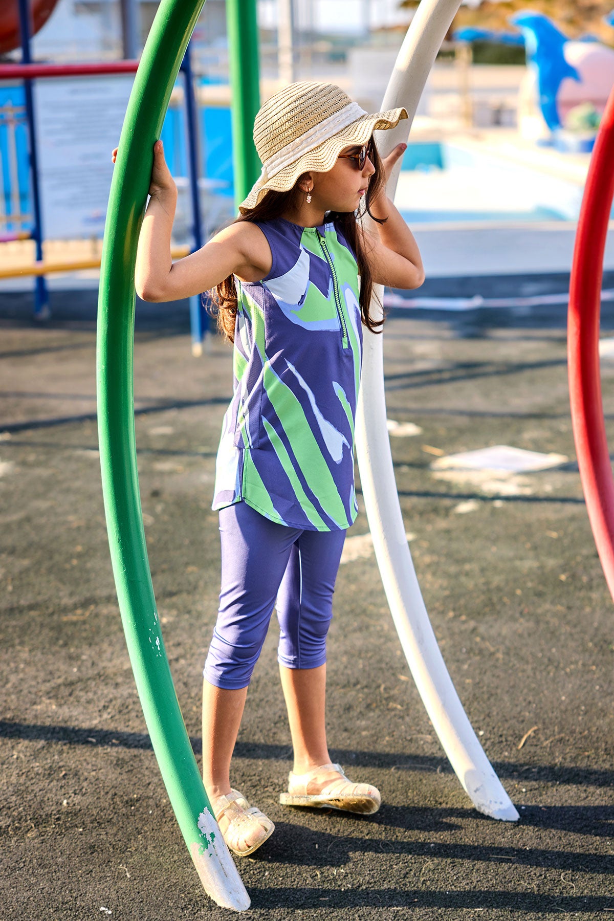 Marina UPF50+ Korumalı Kız Çocuk Mayo - C2503