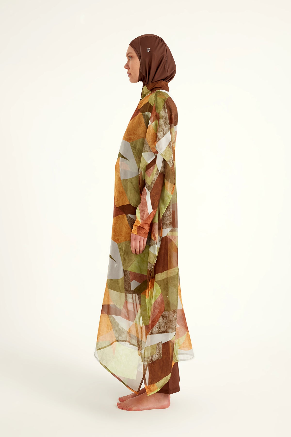 Marina Renkli Desenli İpeksi Pareo - P2513-1