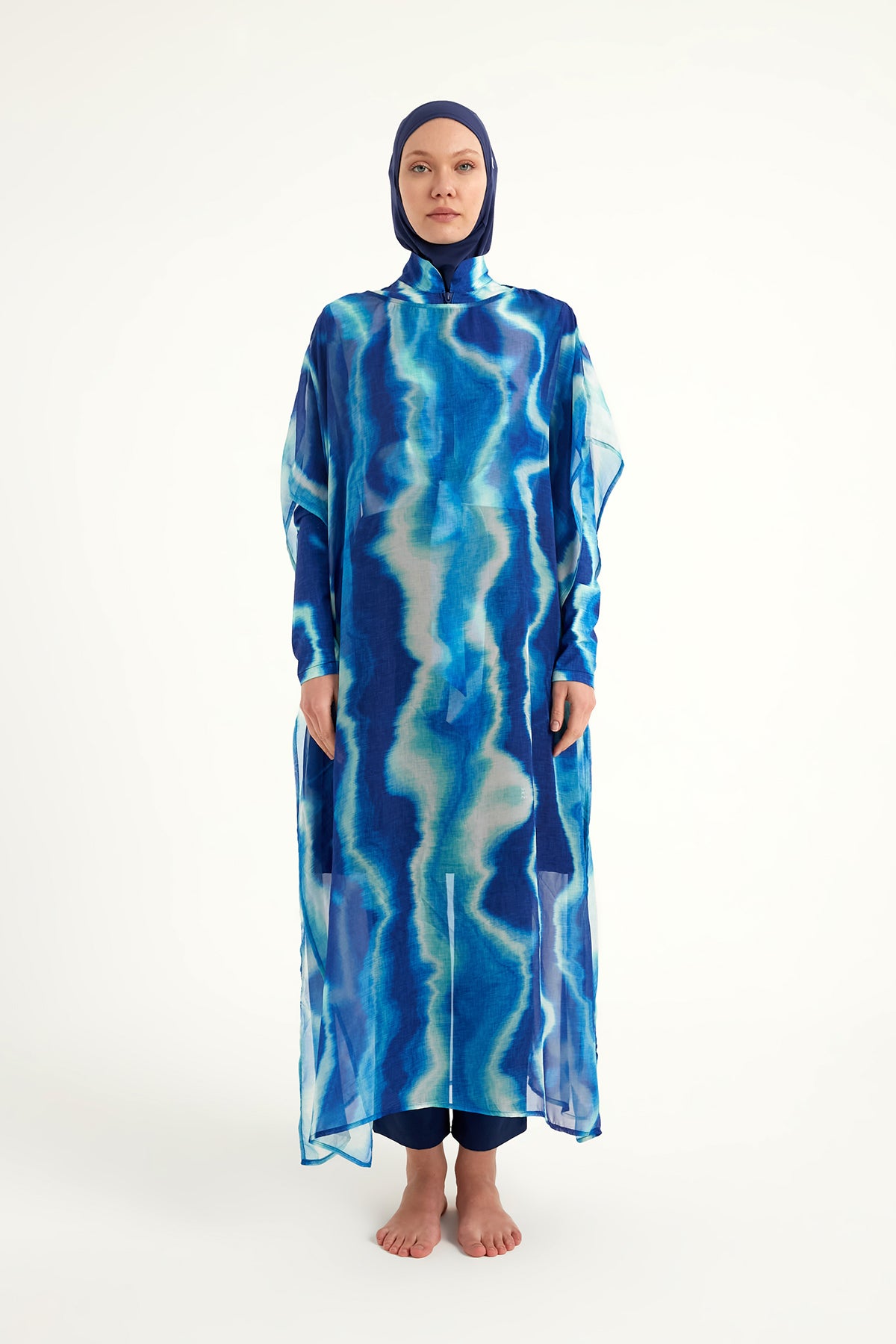 Marina Renkli Desenli İpeksi Pareo – P2513-2