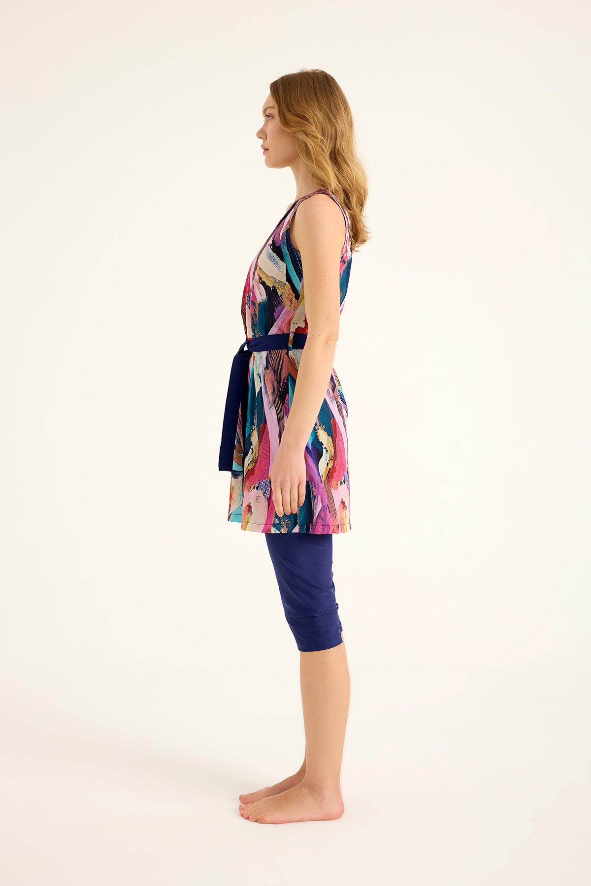 Marina Renkli Yarı Kapalı Tesettür Mayo - H2504