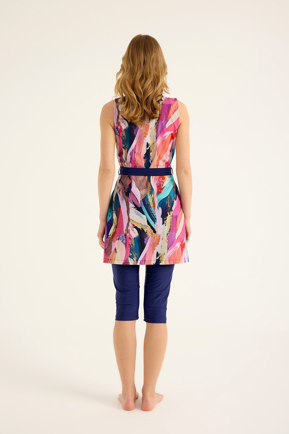 Marina Renkli Yarı Kapalı Tesettür Mayo - H2504