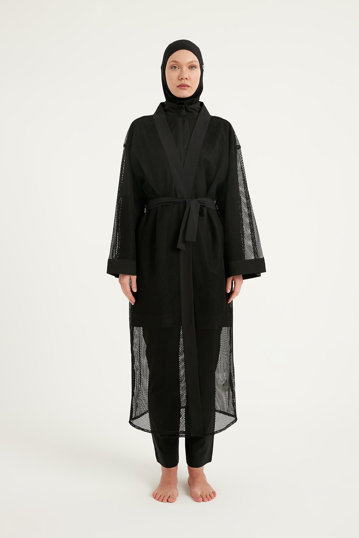 Marina Siyah Tül Kimono – P2501-1