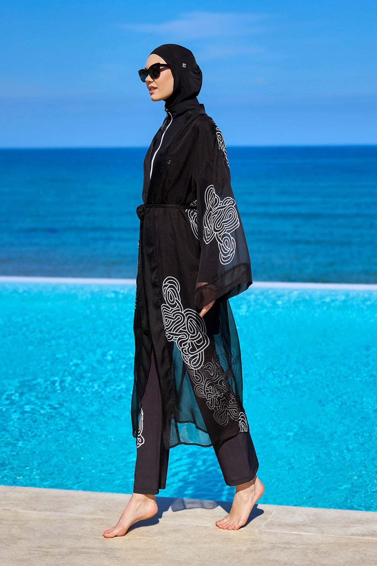 Marina Damask Desenli Şifon Kimono – P2515