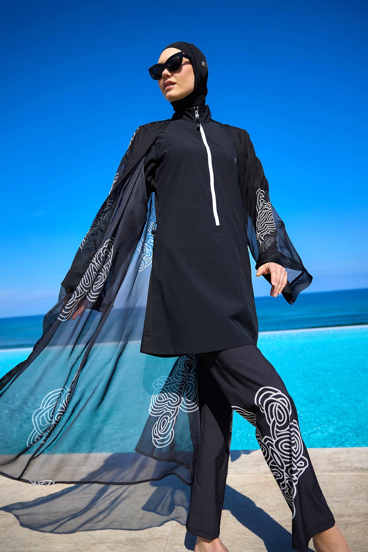 Marina Damask Desenli Şifon Kimono – P2515